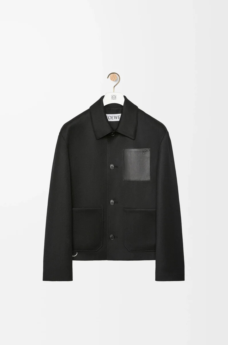 chaqueta de trabajo de lana y cachemira negra