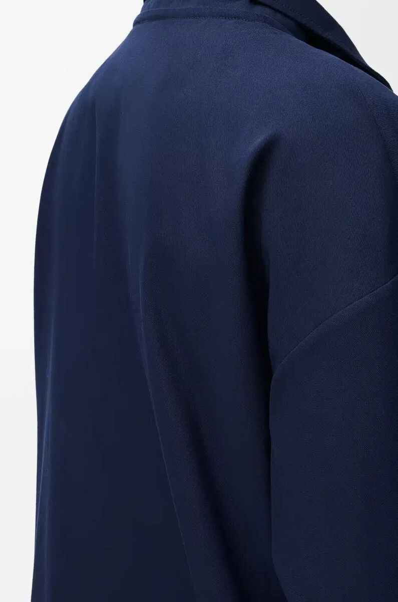 chaqueta con capucha de algodón azul marinobeige