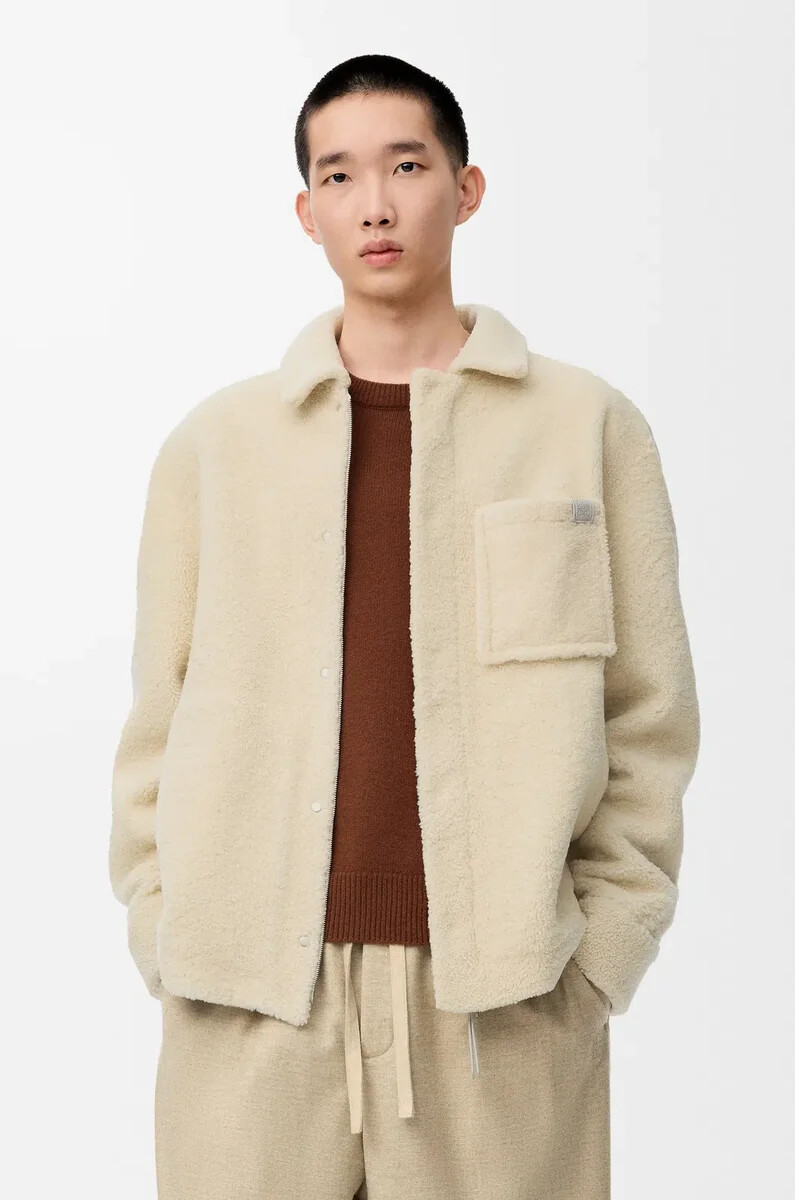 sobrecamisa de borrego gris claro