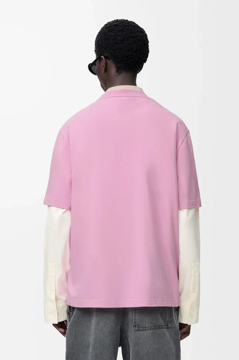camiseta holgada de algodón rosa