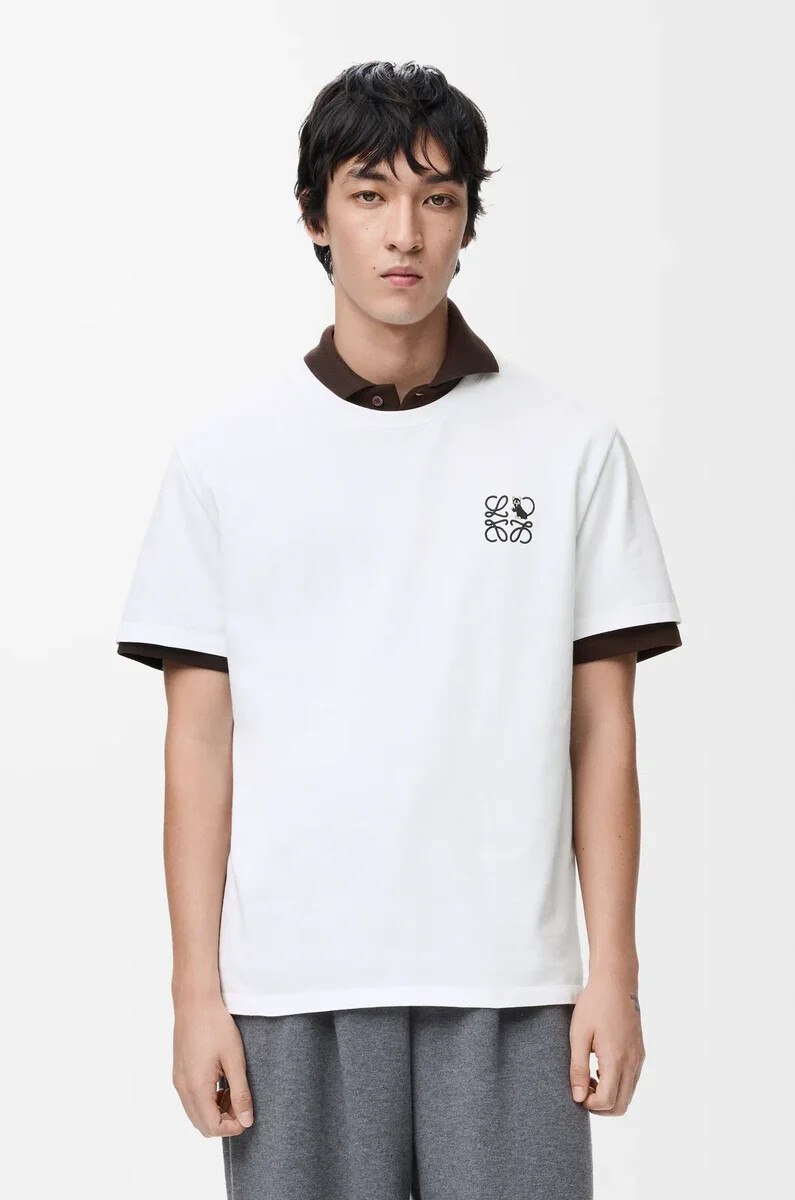 camiseta de corte relajado en algodón color blanco