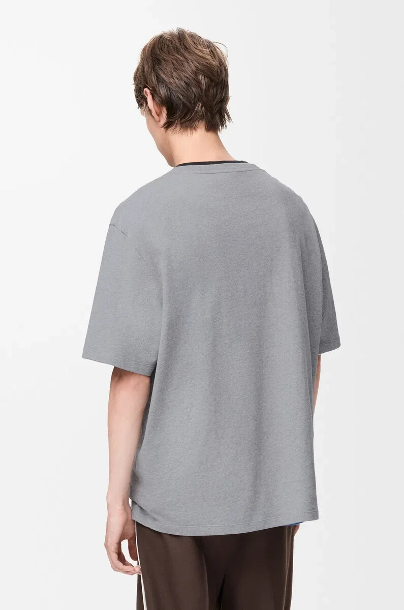 camiseta holgada de algodón gris jaspeado