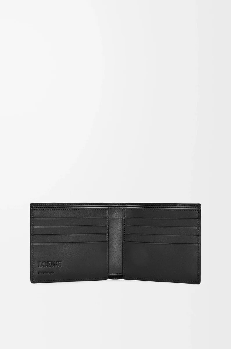 cartera plegable puzzle en piel de becerro clásica negra