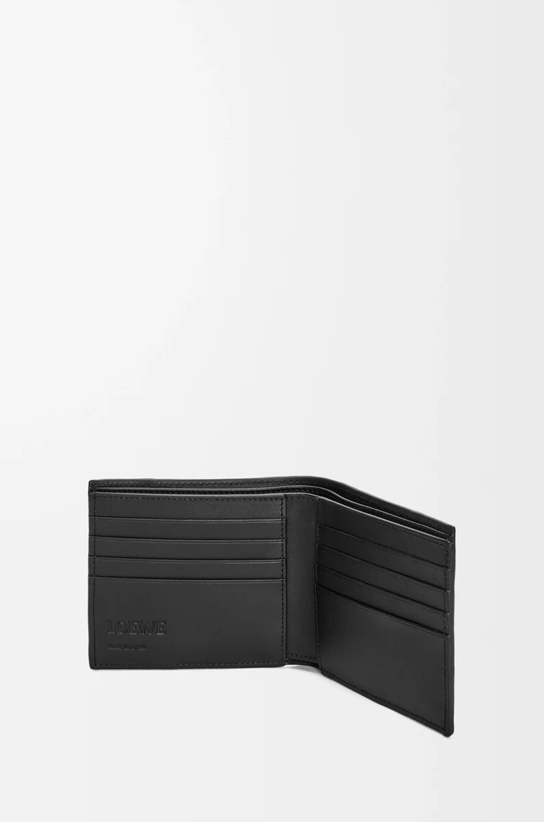 cartera plegable puzzle en piel de becerro clásica negra