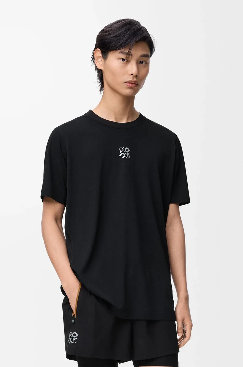 camiseta deportiva de punto técnico color negro