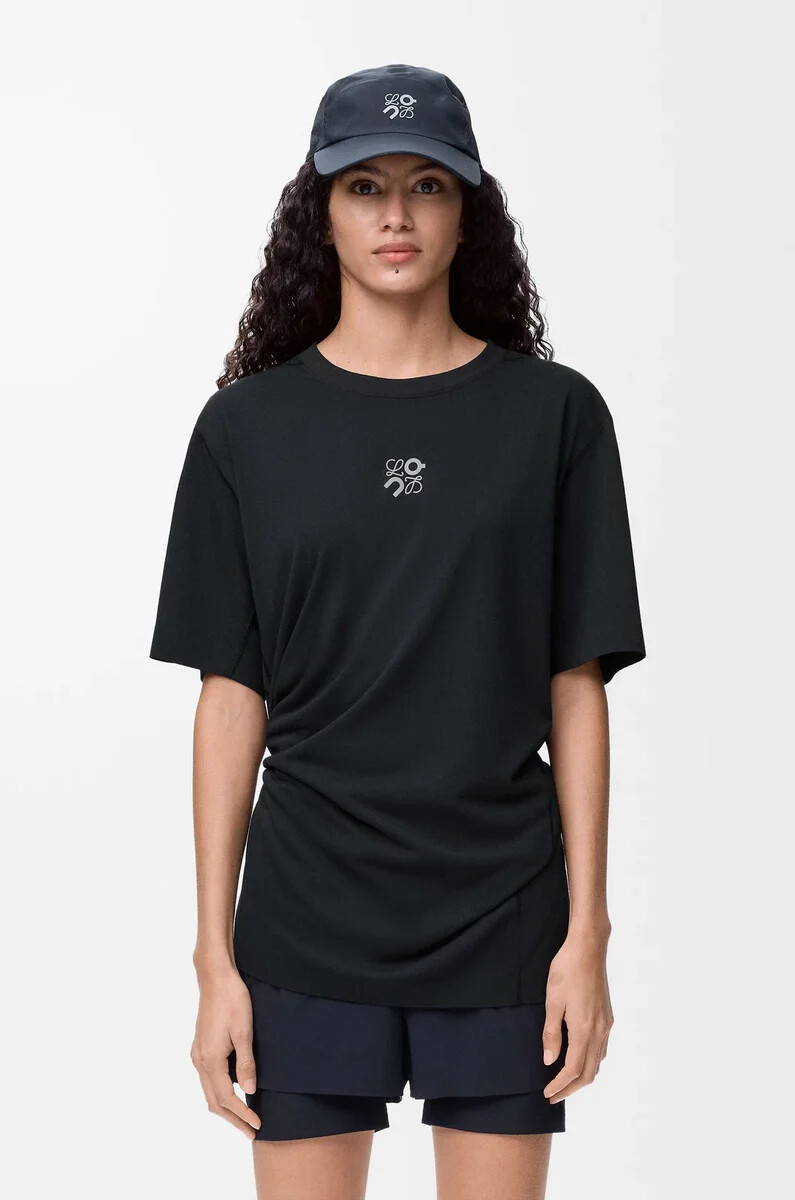 camiseta deportiva de punto técnico color negro