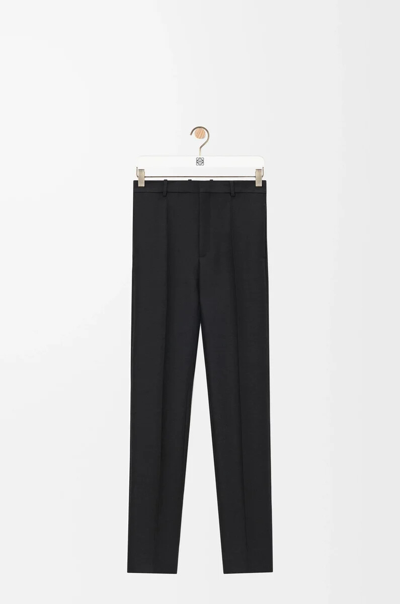 pantalones de lana y seda negro
