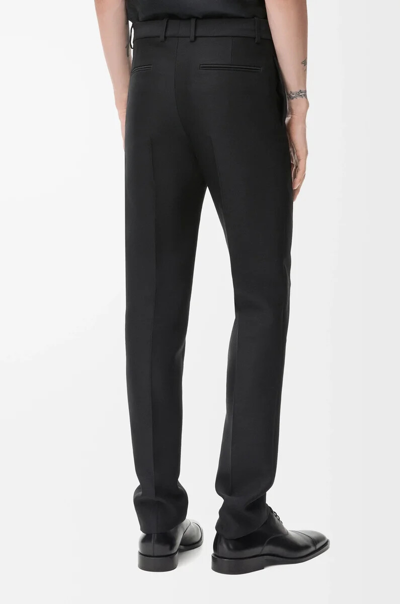 pantalones de lana y seda negro