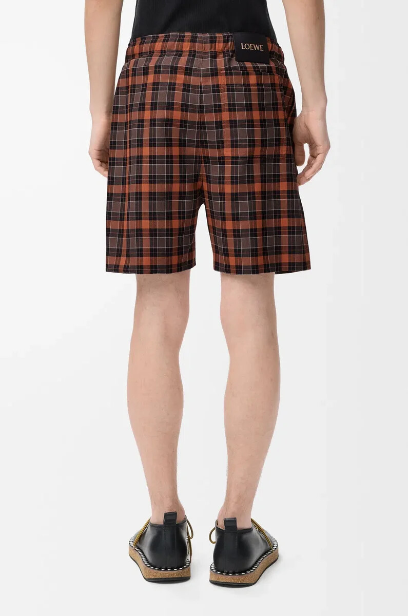 pantalones cortos en mezcla de lana naranjanegro