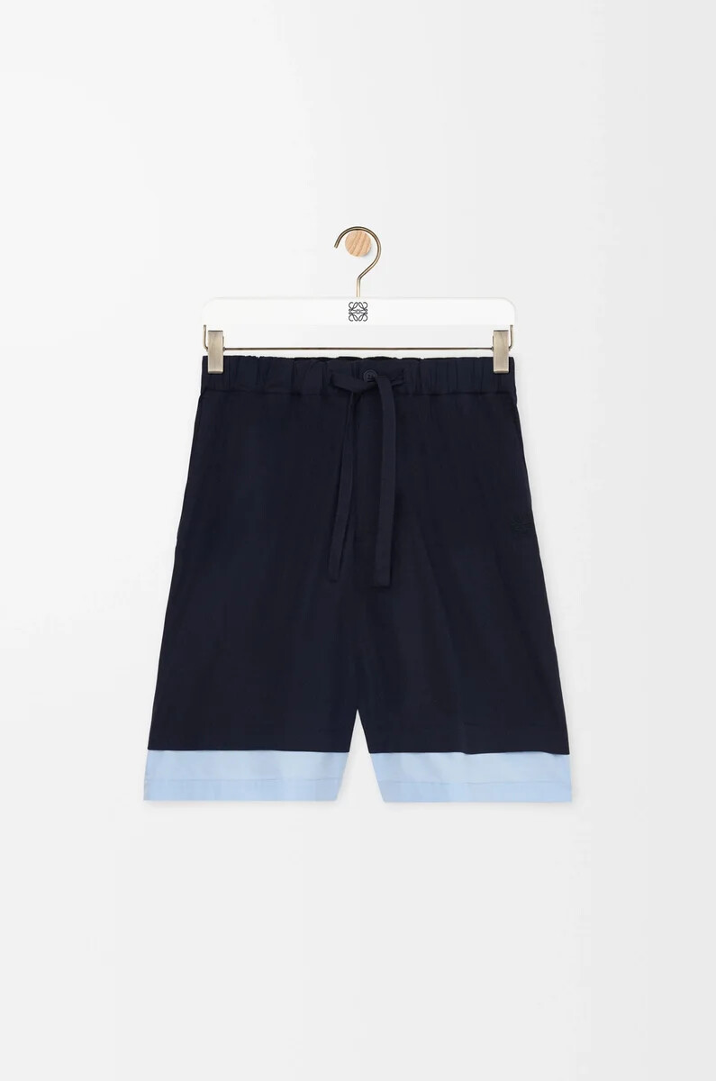 pantalones cortos de algodón azul marino oscuroazul claro