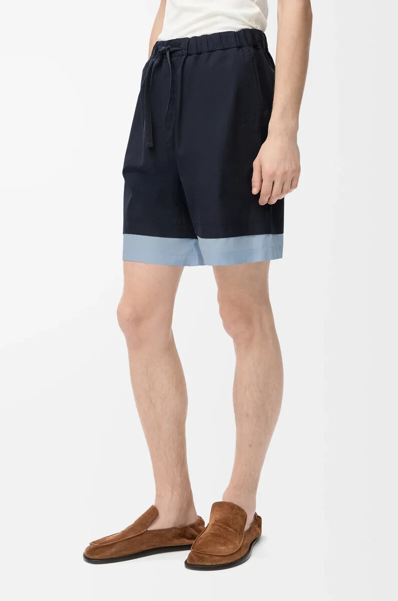 pantalones cortos de algodón azul marino oscuroazul claro