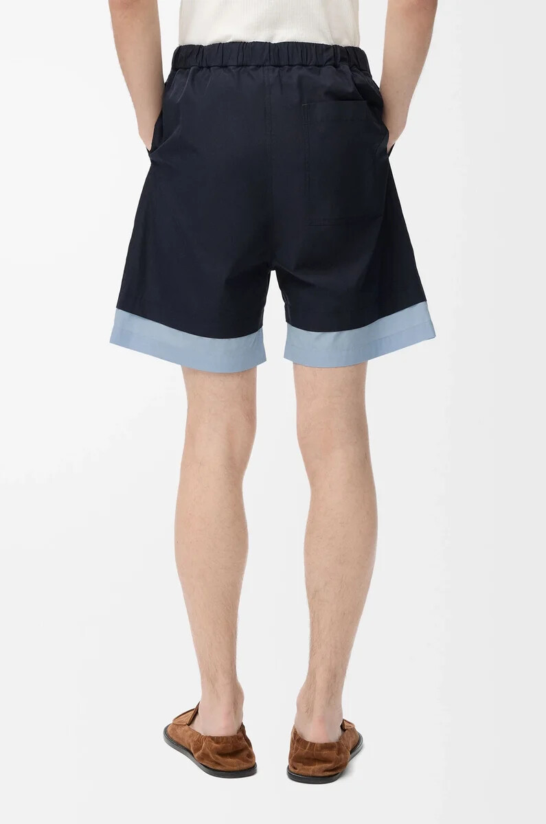 pantalones cortos de algodón azul marino oscuroazul claro