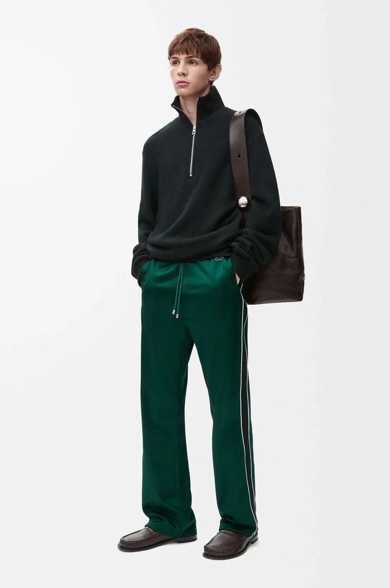 pantalón de chándal en jersey técnico verde oscuro