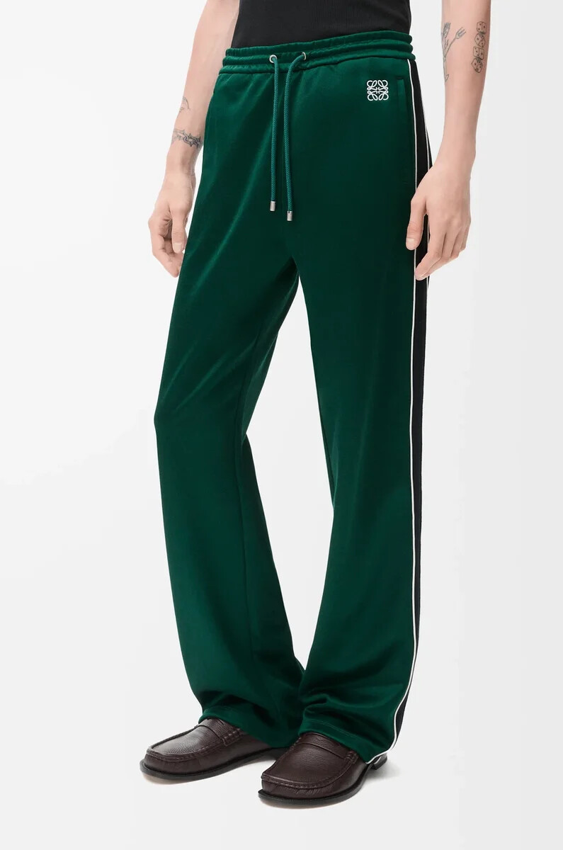 pantalón de chándal en jersey técnico verde oscuro