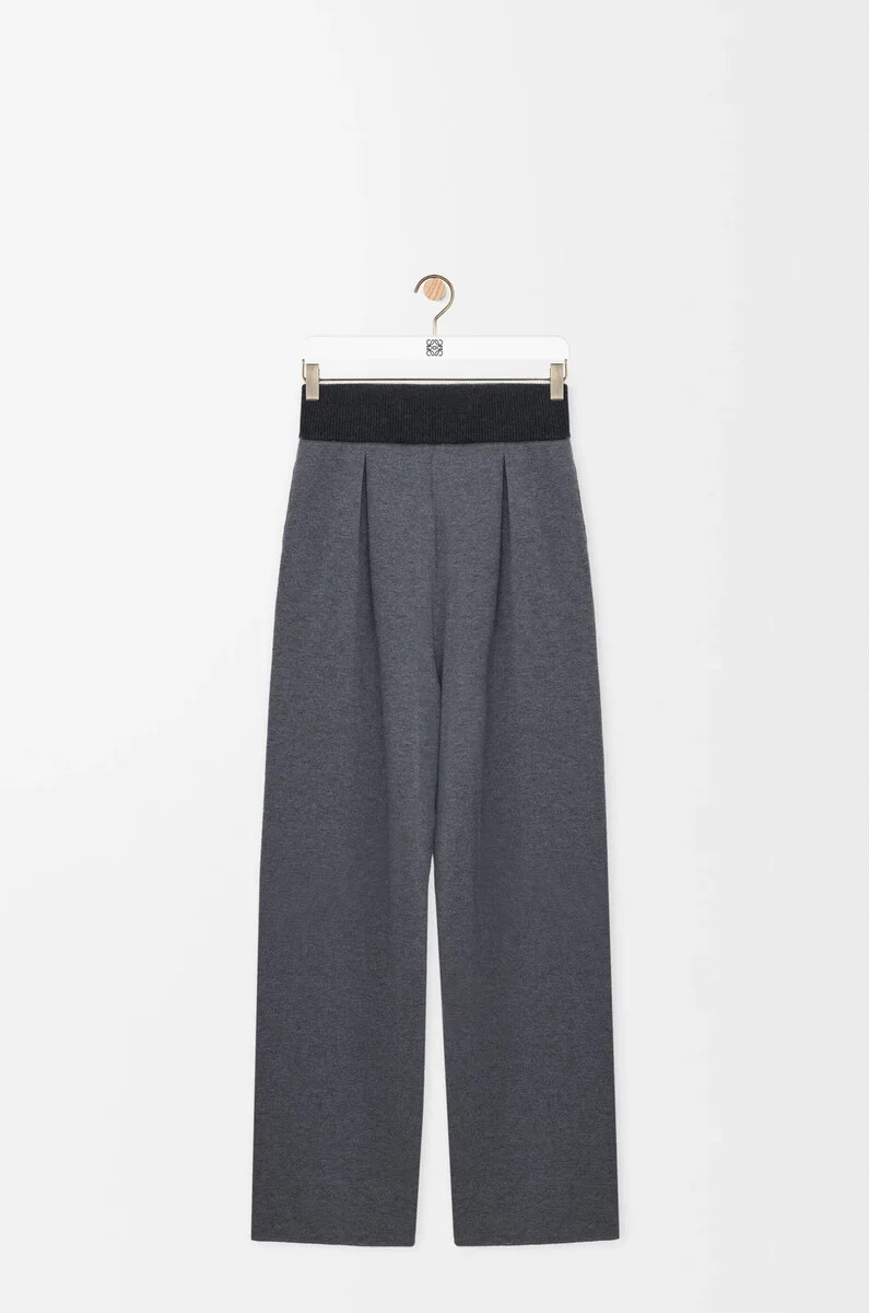 pantalones de lana gris melange