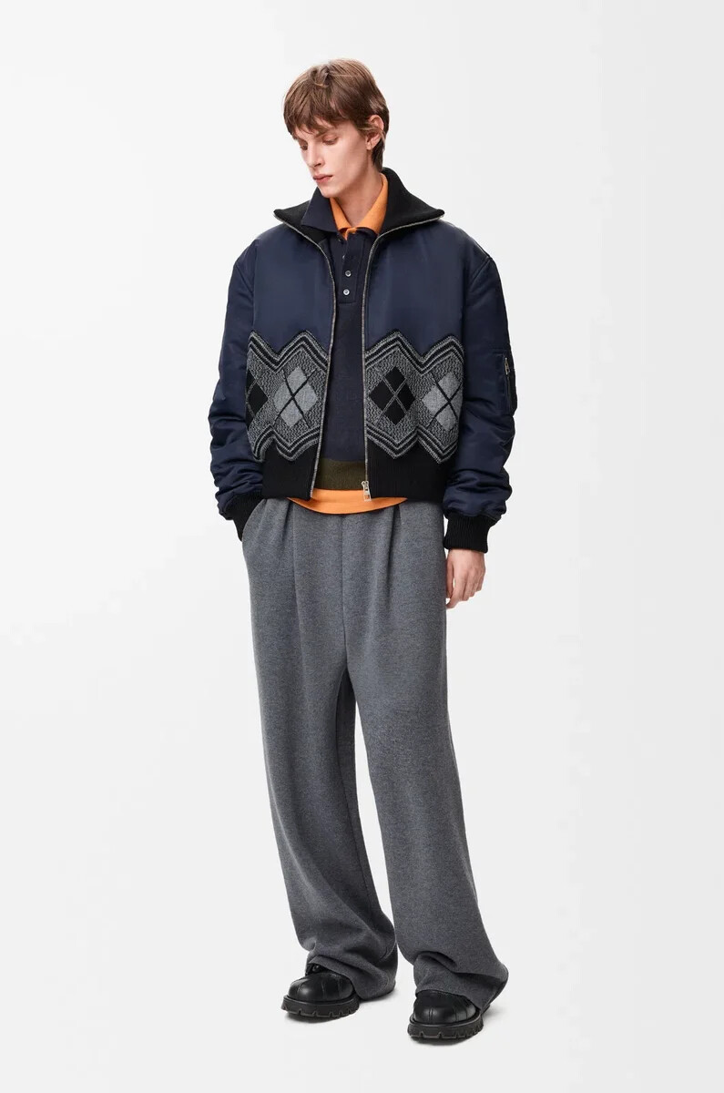 pantalones de lana gris melange