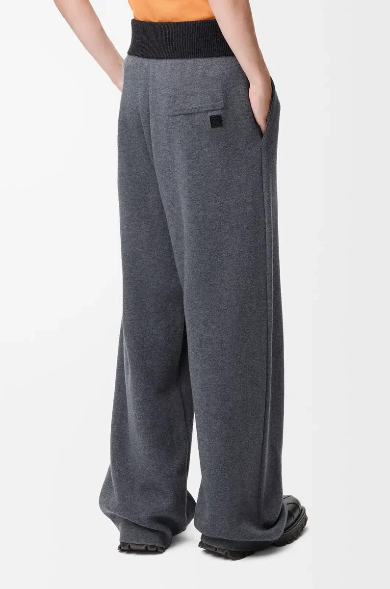 pantalones de lana gris melange