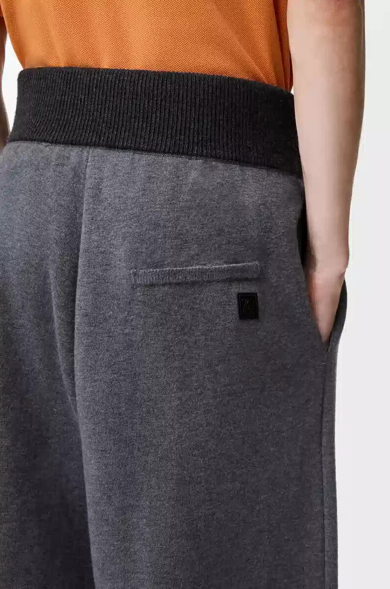 pantalones de lana gris melange
