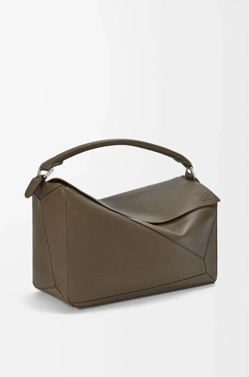bolso puzzle grande en piel de becerro granulada flexible tundra