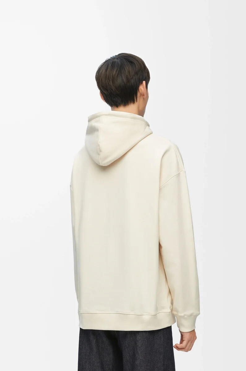 sudadera con capucha de corte relajado en algodón color blanco ceniza