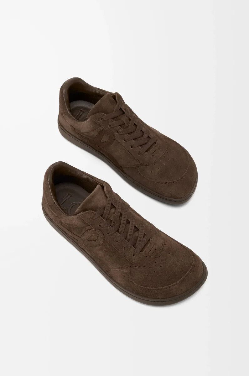 zapatilla jambo en ante de becerro marrón oscuro
