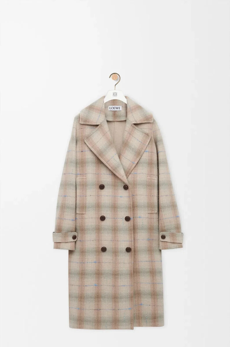 abrigo en mezcla de lana y cachemira beige