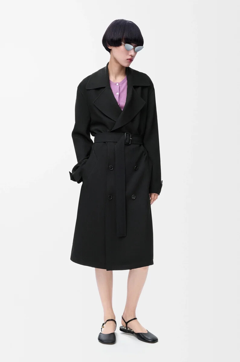 gabardina de viscosa elástica negra