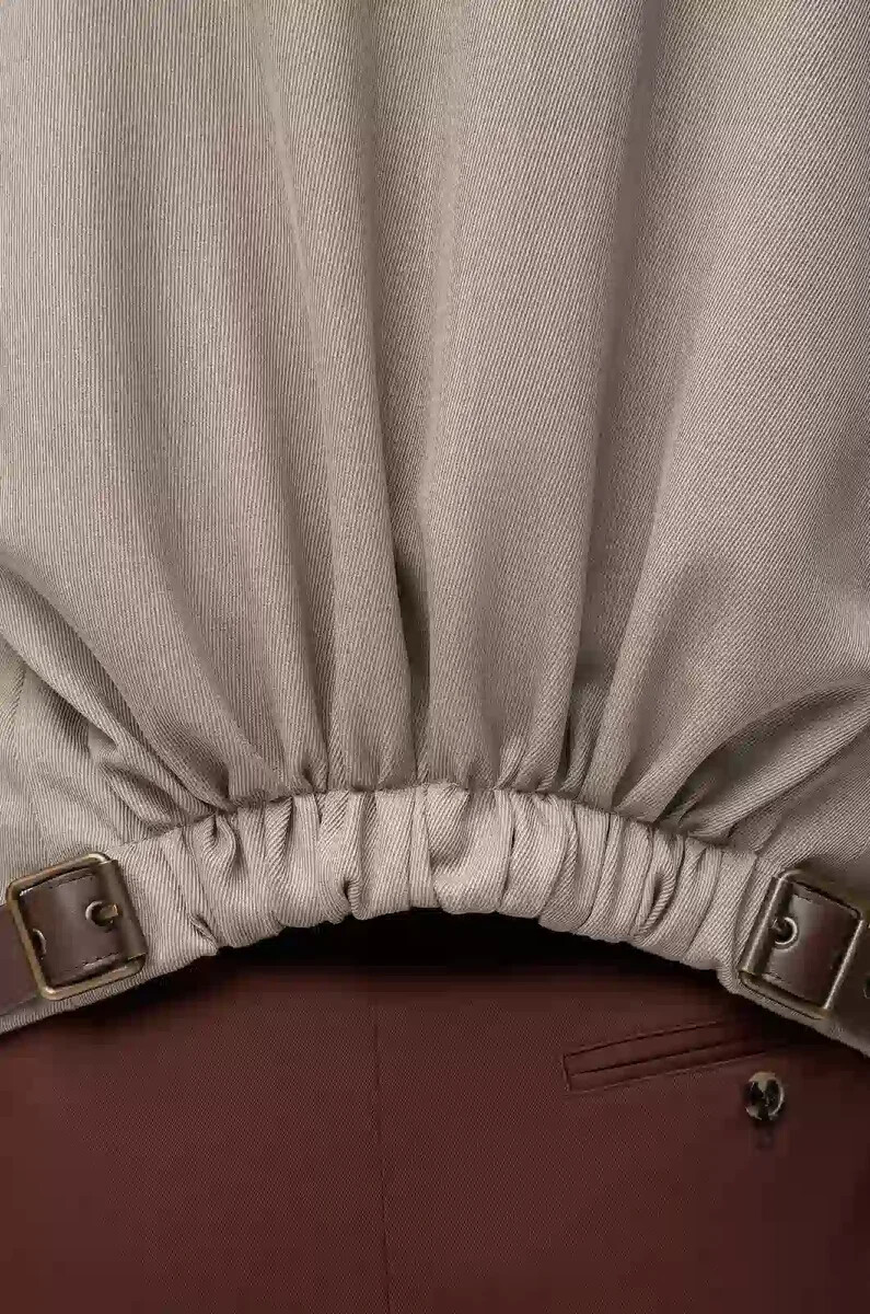 chaqueta sastre de lana beige melange