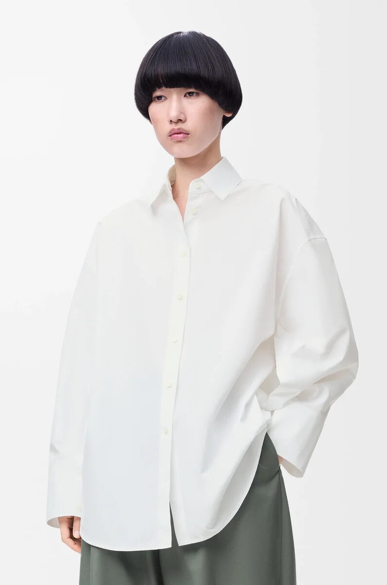 camisa capa en algodón blanco