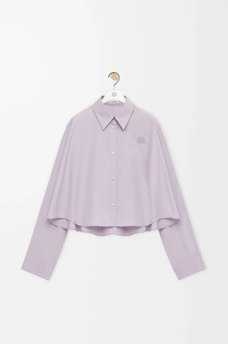 camisa trapecio en algodón lila