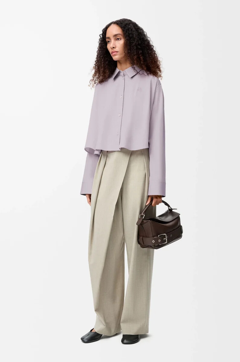 camisa trapecio en algodón lila