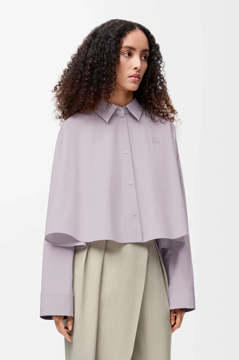 camisa trapecio en algodón lila