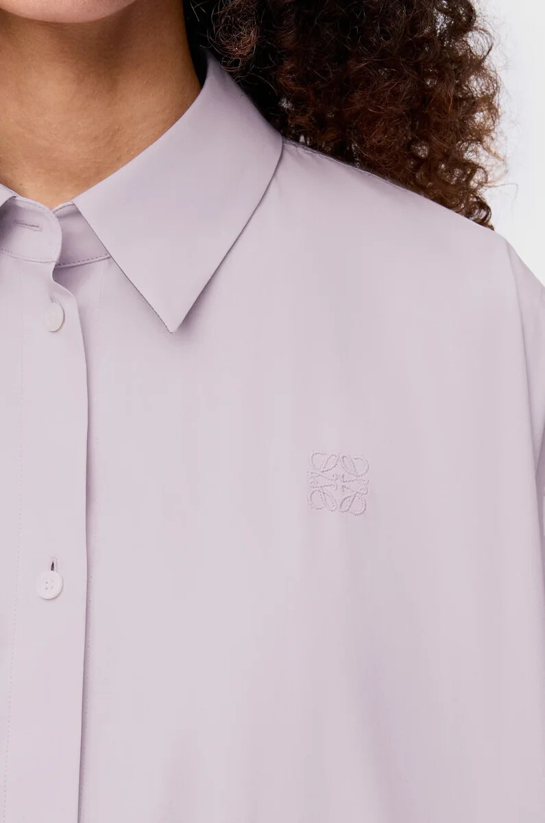 camisa trapecio en algodón lila