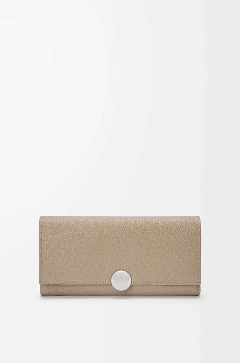 cartera continental pebble en piel de becerro minigrano color arcilla