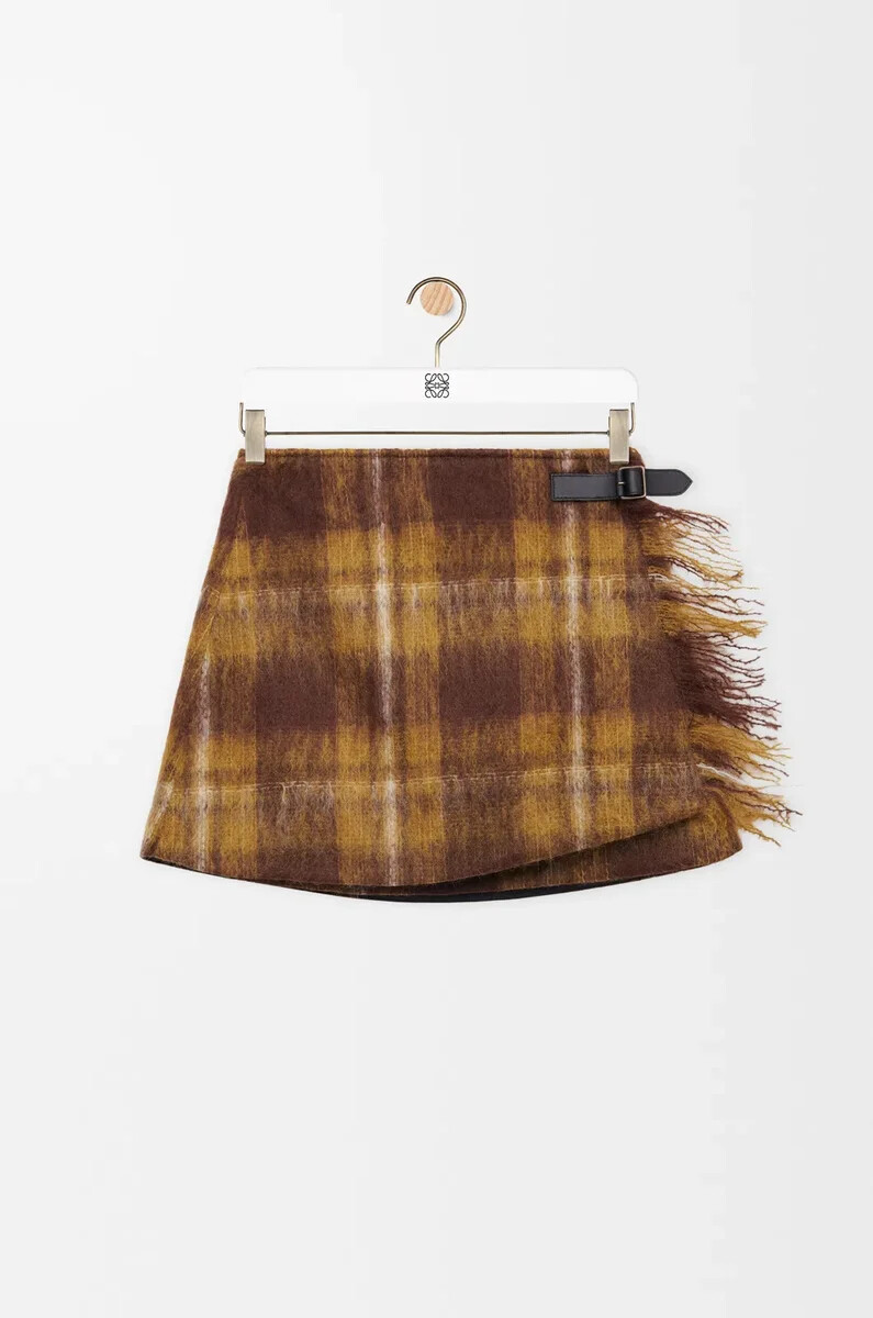 falda en mezcla de mohair y lana amarillomulticolor