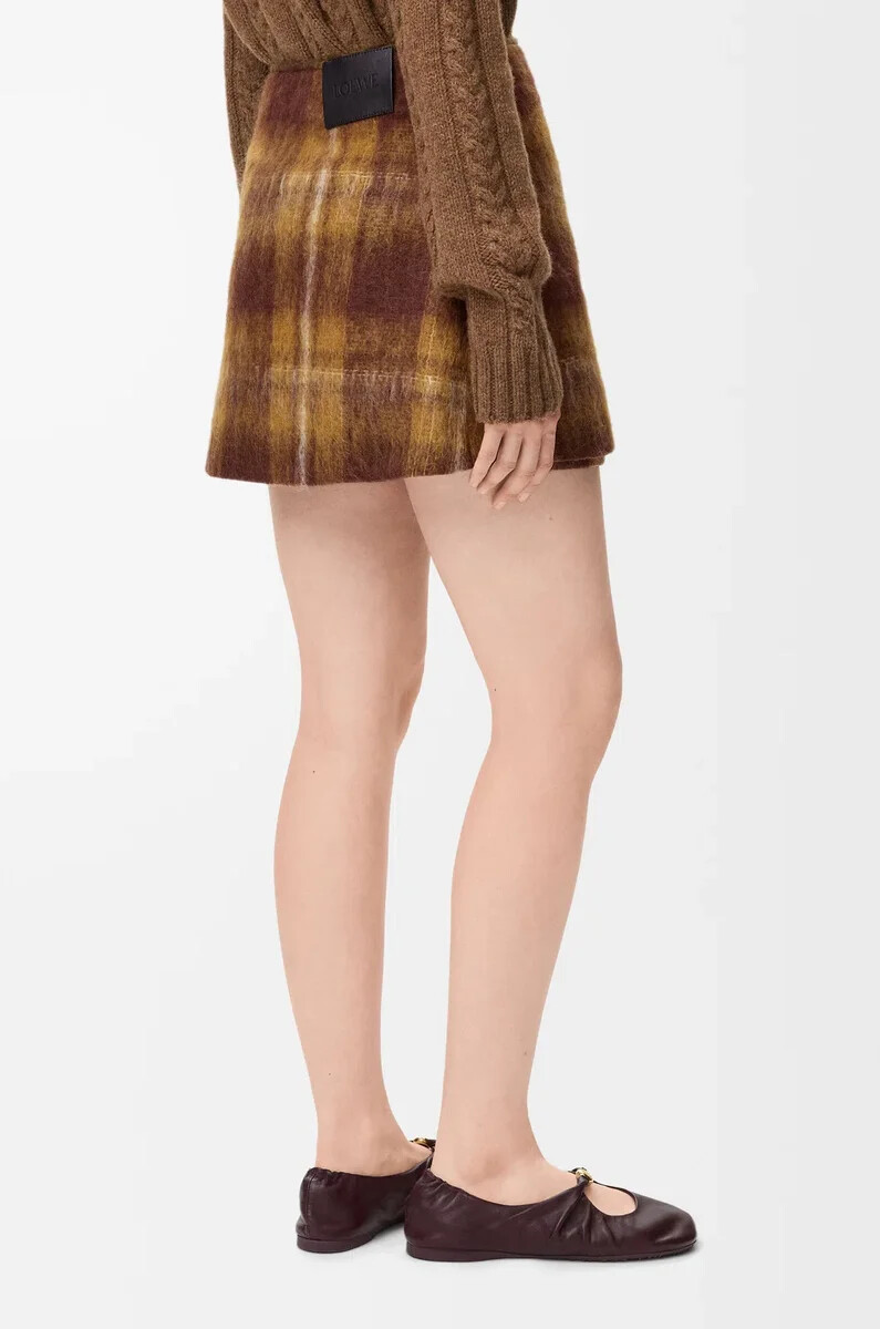 falda en mezcla de mohair y lana amarillomulticolor