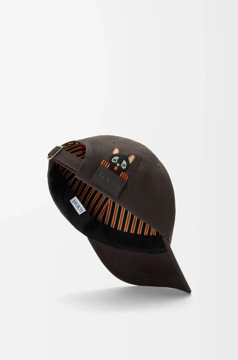 gorra futurista gato en algodón marrónnegro