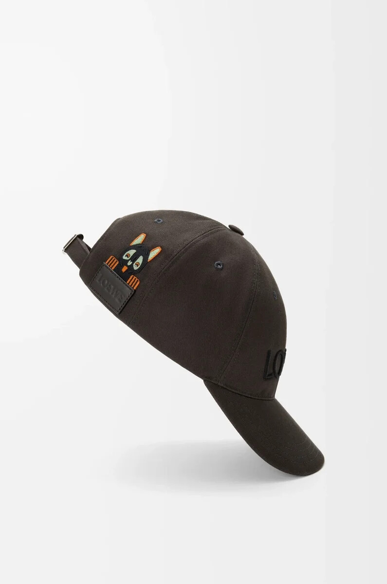 gorra futurista gato en algodón marrónnegro