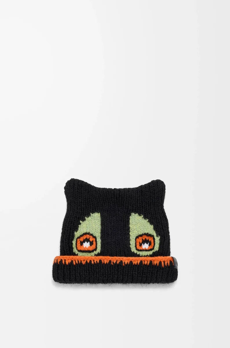 gorro en mezcla de lana alpaca y mohair negro