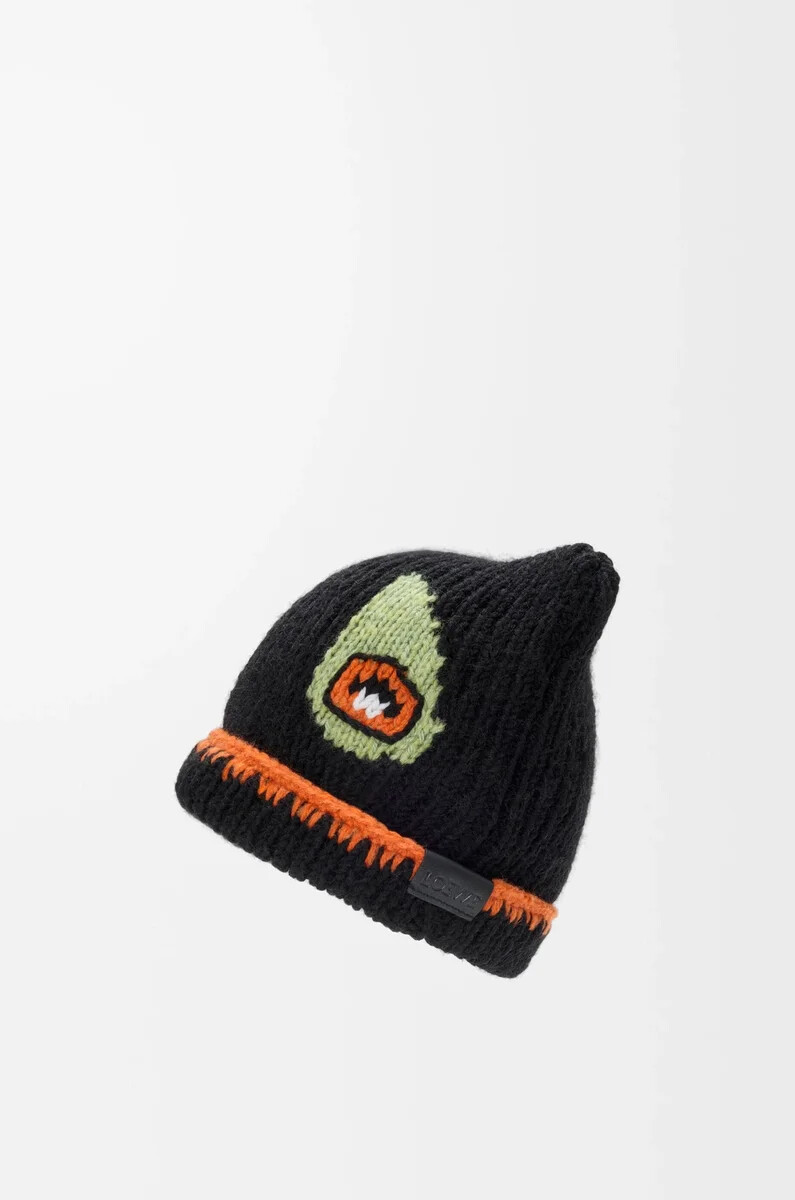 gorro en mezcla de lana alpaca y mohair negro