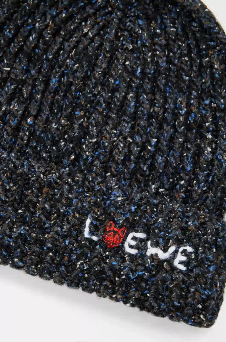gorro en mezcla de lana seda y alpaca negro melange