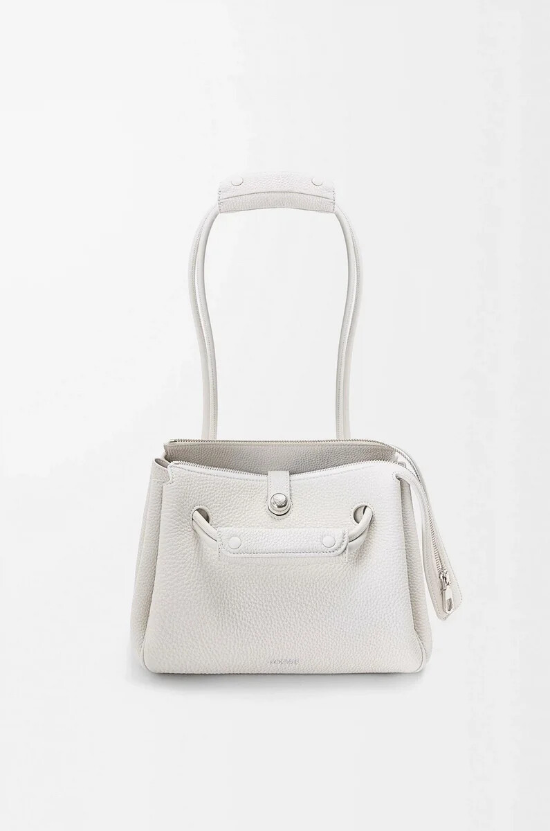 bolso pequeño madrid en piel de becerro granulada flexible soft white