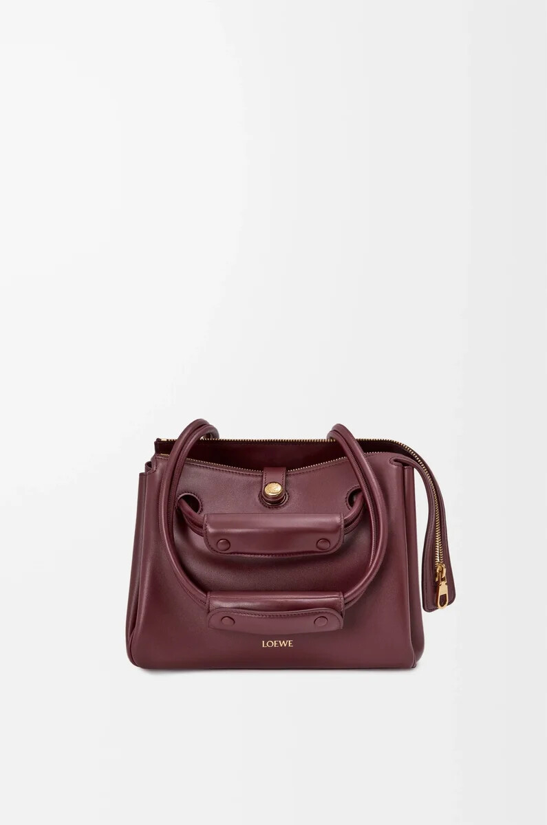bolso pequeño madrid en piel de becerro flexible color burdeos oscuro