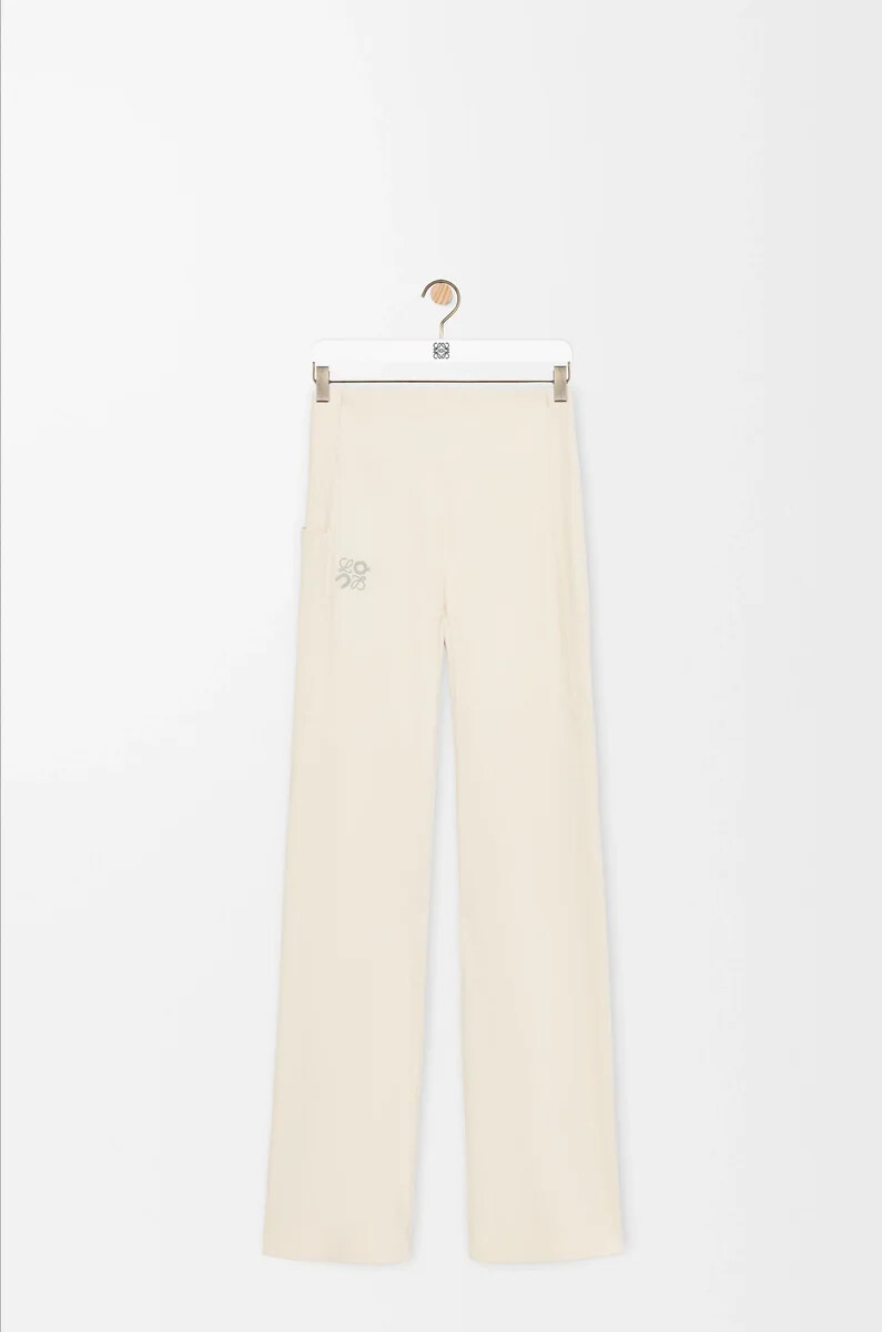 pantalones bootleg suaves en jersey técnico color marfil