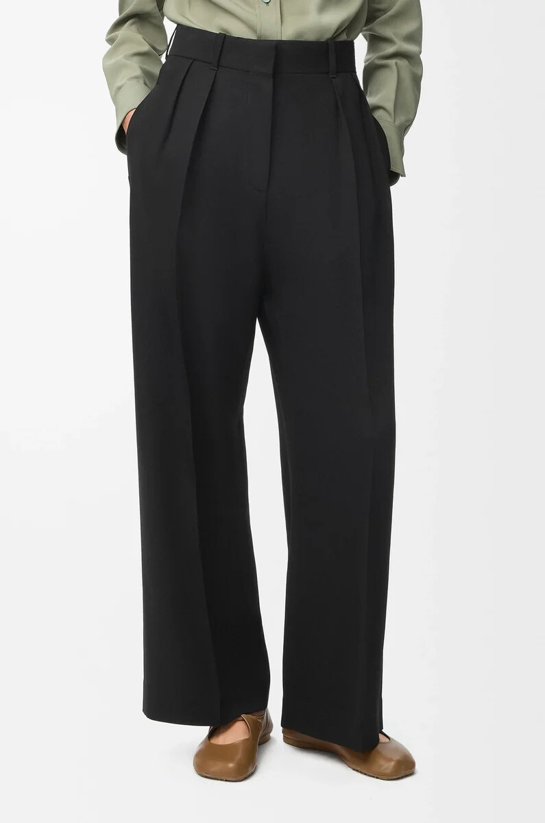 pantalón en viscosa elástica negro