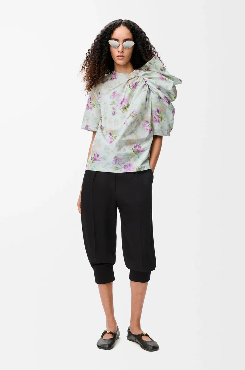 pantalones cortos en mezcla de viscosa elástica negro