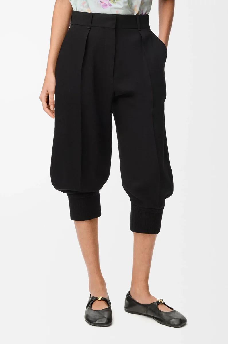 pantalones cortos en mezcla de viscosa elástica negro