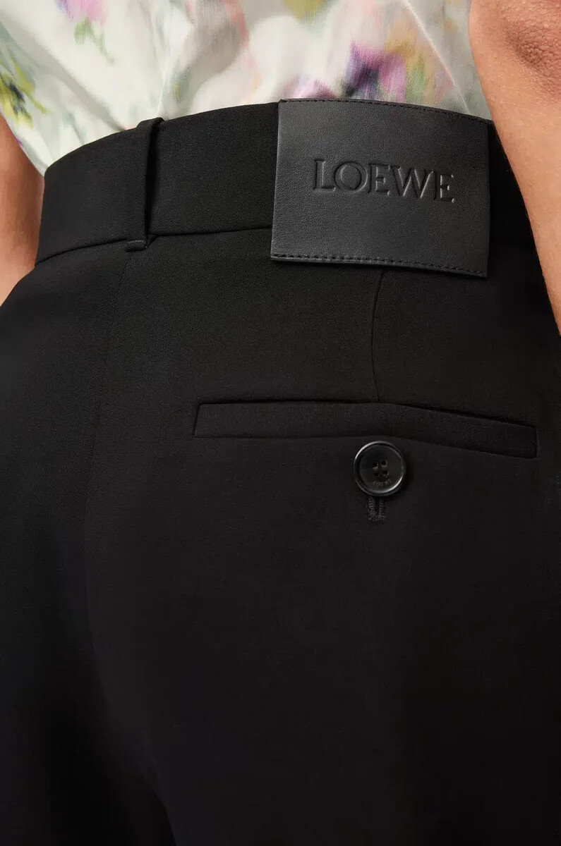 pantalones cortos en mezcla de viscosa elástica negro