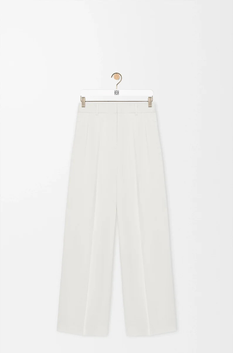 pantalón en mezcla de viscosa elástica blanco