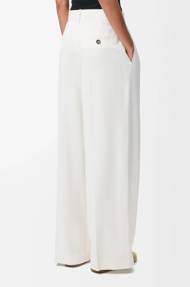 pantalón en mezcla de viscosa elástica blanco